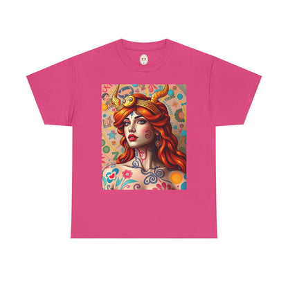 Unisex Heavy Cotton T-Shirt, Virgo, Zodiac v1, Sexy Art