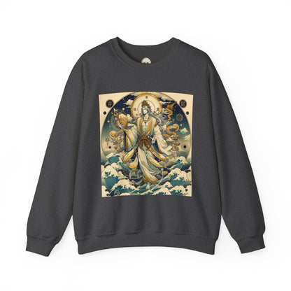 Unisex Heavy Blend™ Crewneck Sweatshirt, Anime Capricorn God,  Zodiac Design