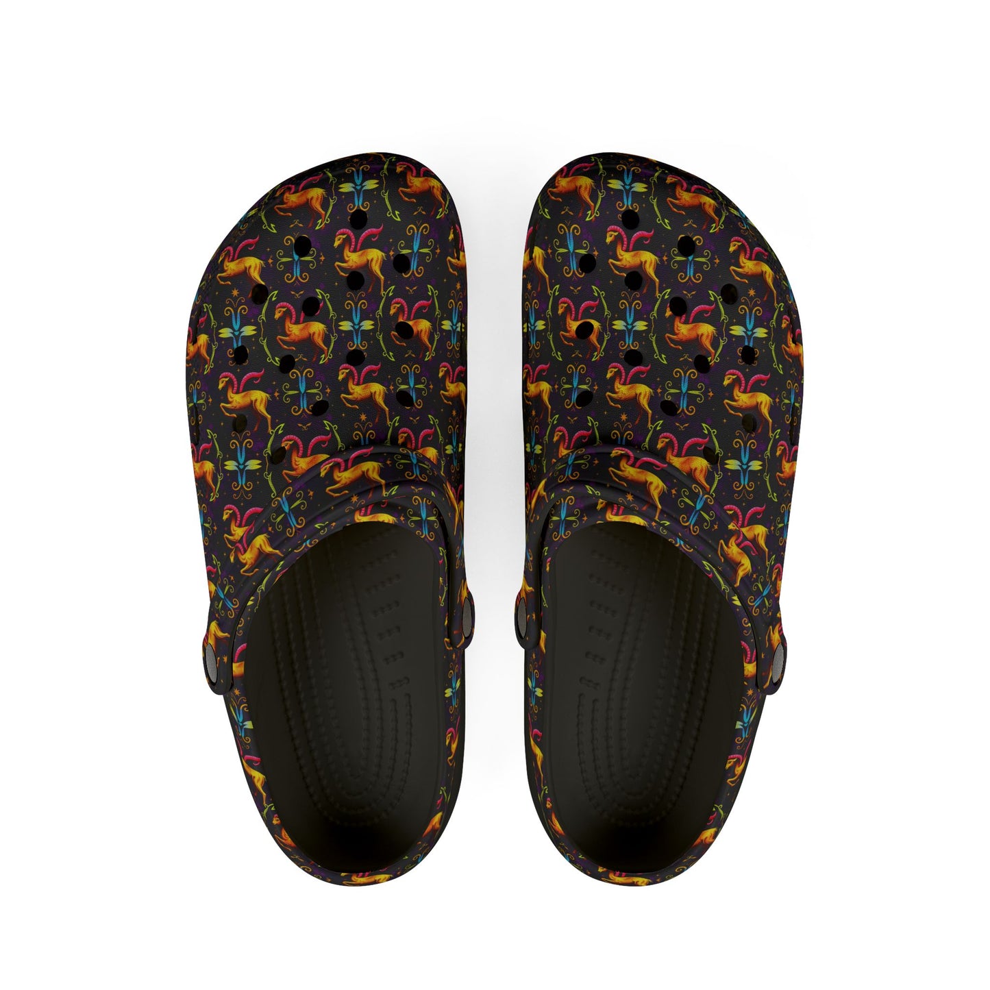 EVA Foam Rubber Shoes, (AOP), Aries, Zodiac v2, Pattern