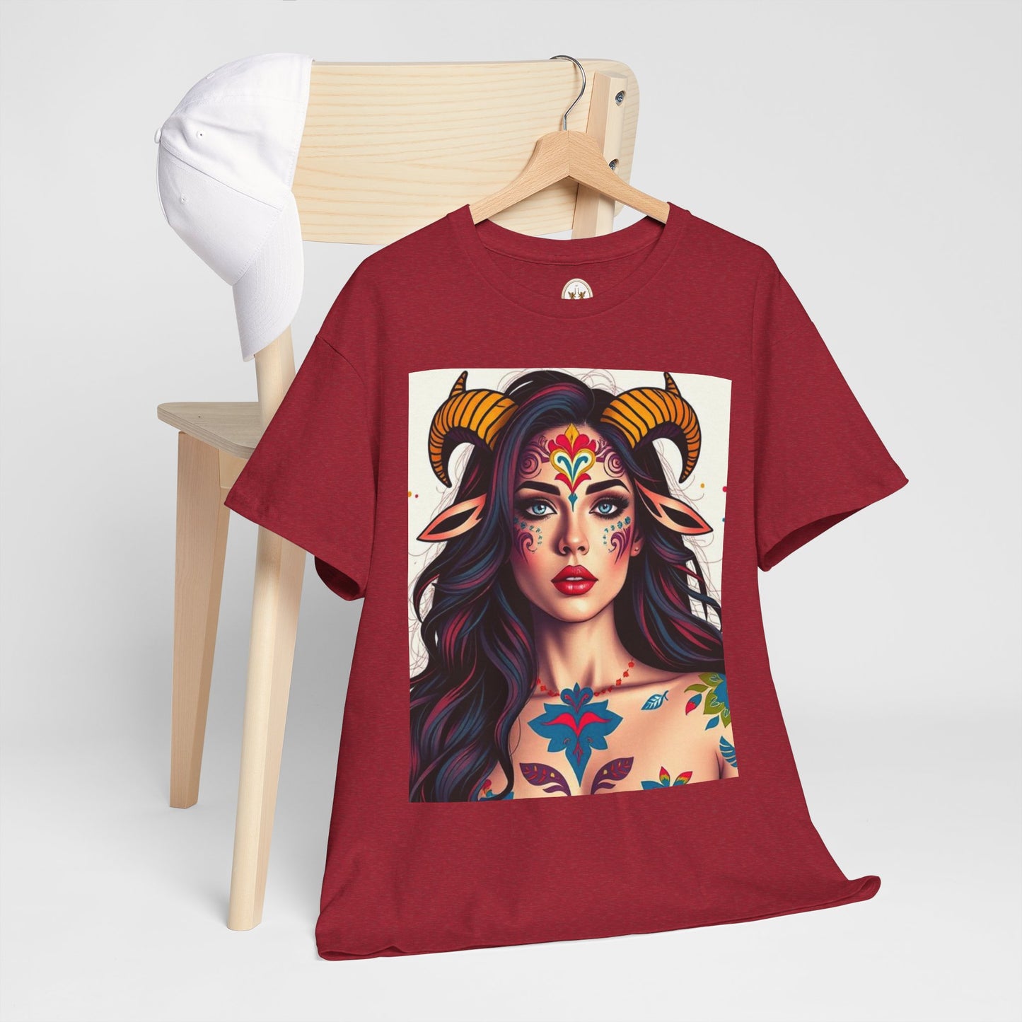 Unisex Heavy Cotton T-Shirt, Taurus, Zodiac v1, Sexy Art