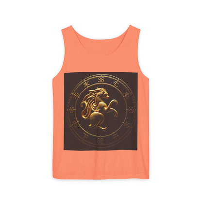 Unisex Garment-Dyed, Tank Top, Virgo Design, Planet Animal, 100% US cotton
