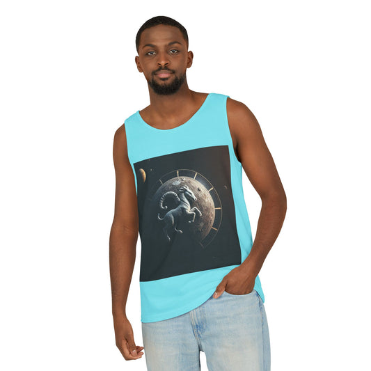 Unisex Garment-Dyed, Tank Top, Aries Design, Planet Animal, 100% Ringspun US cotton
