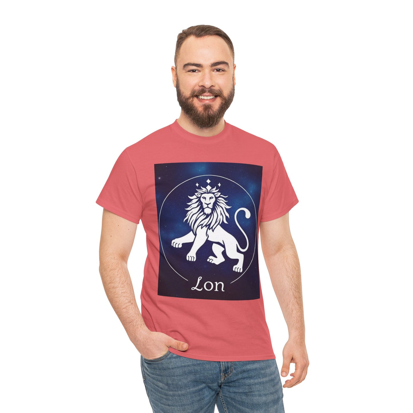 Unisex Heavy Cotton T-Shirt, Space Lion, Leo Zodiac Design