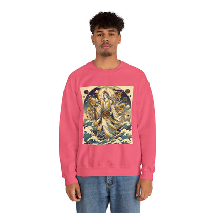 Unisex Heavy Blend™ Crewneck Sweatshirt, Anime Capricorn God,  Zodiac Design