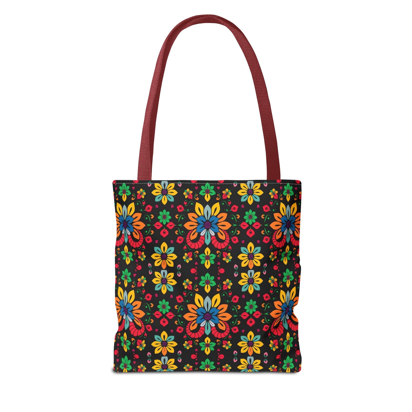 Tote Bag, (AOP), Aries, Zodiac v3, Flower Pattern