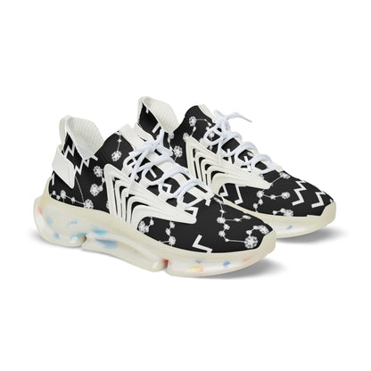 Men's Mesh Sneakers, Aquarius Zodiac Sign, AOP, Black