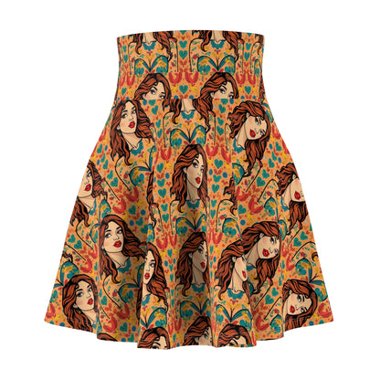 Women's Skater Skirt, (AOP), Virgo, Zodiac v2, Sexy Pattern