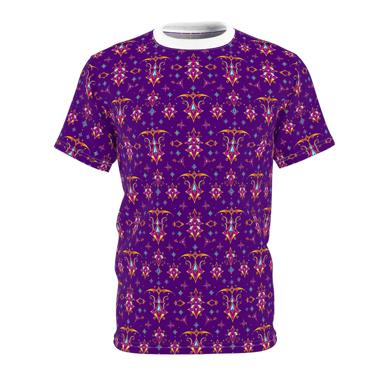 Unisex Cut & Sew T-Shirt, (AOP), Sagittarius, Zodiac, Jewels Pattern