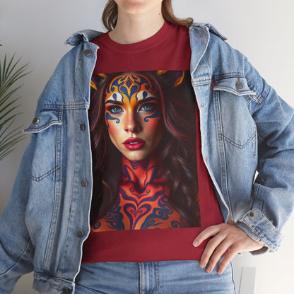 Unisex Heavy Cotton T-Shirt, Leo, Zodiac, Sexy Art