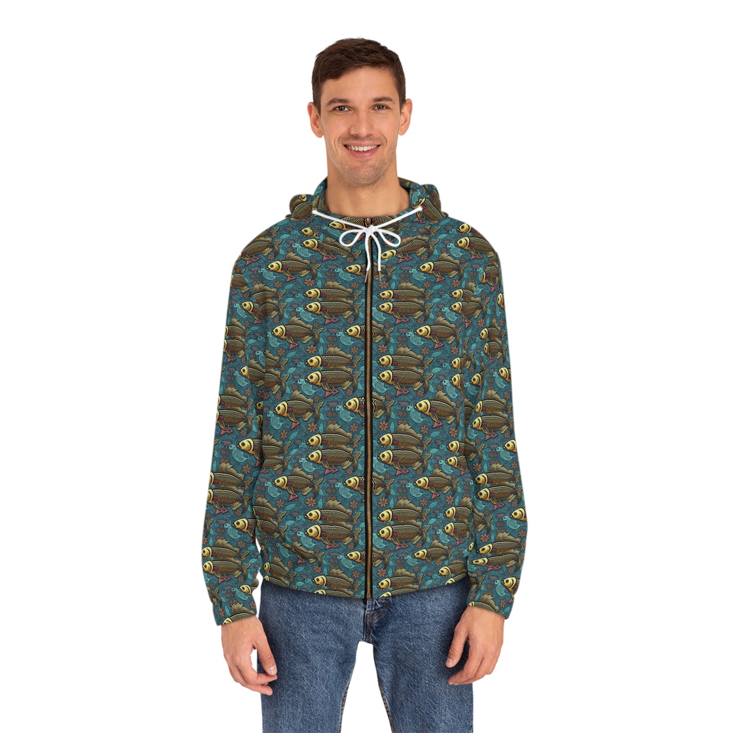 Full-Zip Hoodie (AOP), Pisces, Zodiac v1, Pattern
