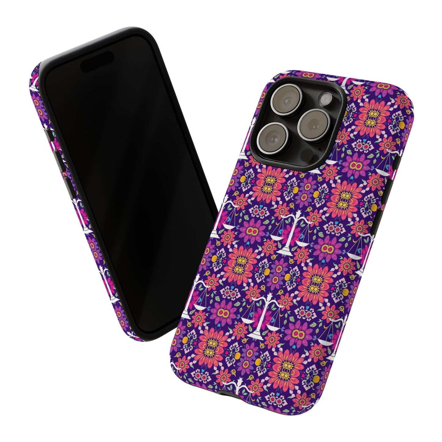 Tough Cases, Libra, Zodiac v4, Flower Pattern