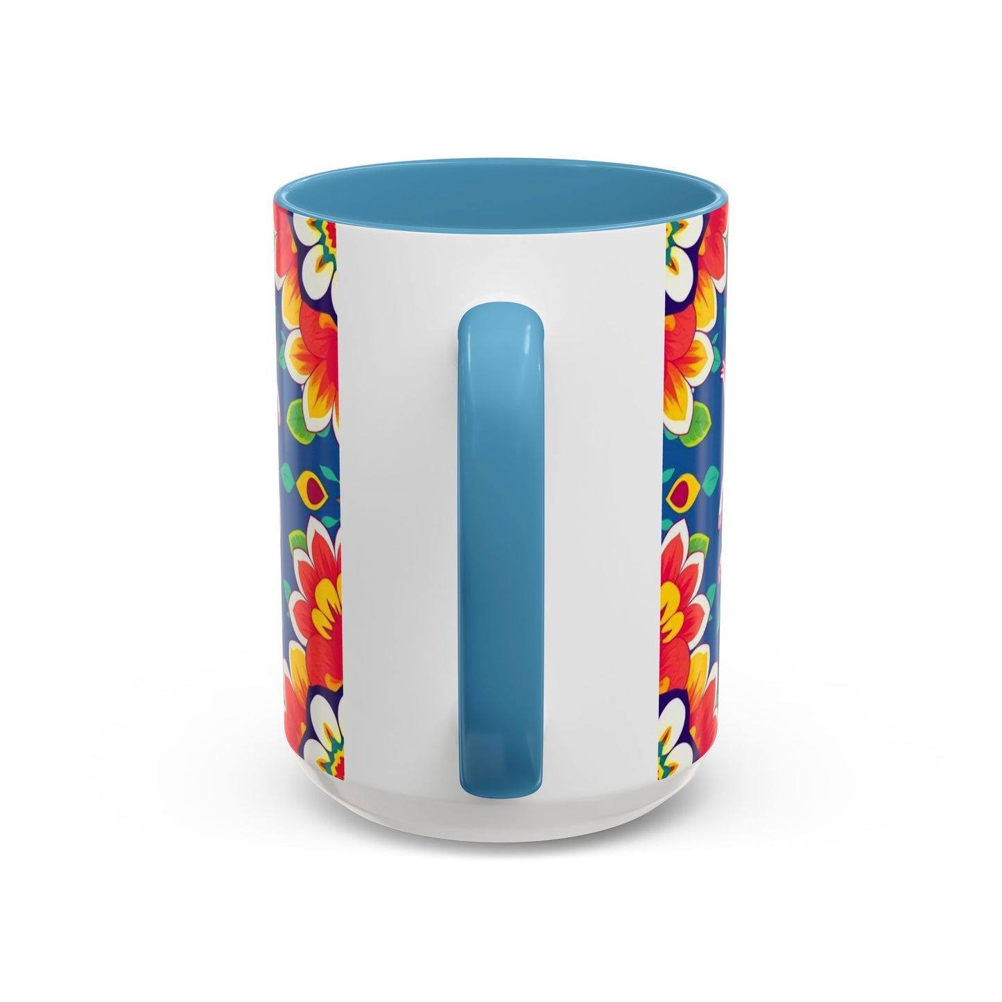 Accent Coffee Mug, Virgo, Zodiac v3. Flower Pattern, (11, 15oz)