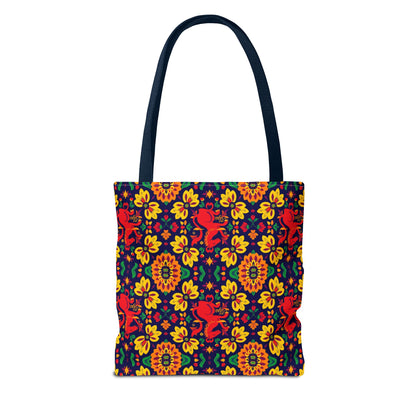 Tote Bag, (AOP), Virgo, Zodiac v4, Flower Pattern