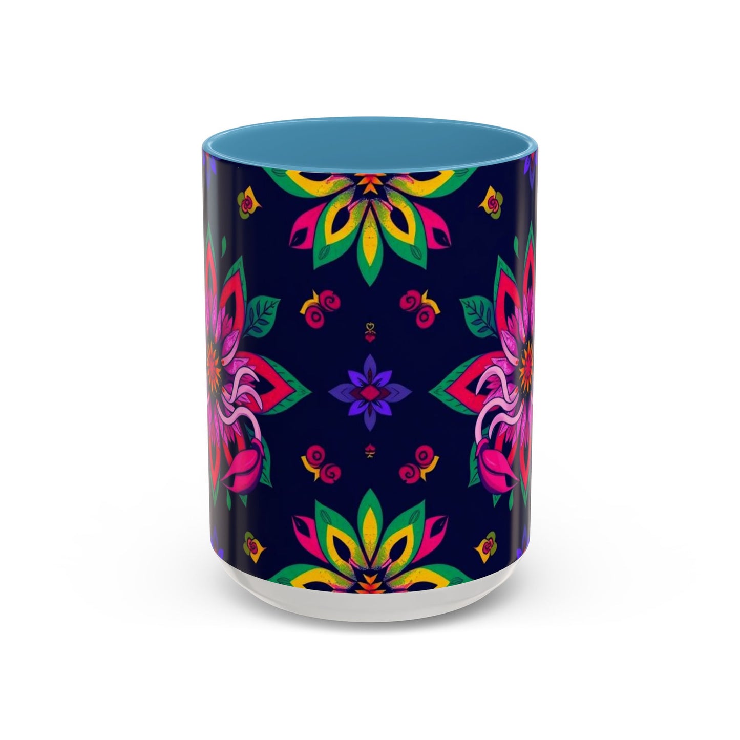 Accent Coffee Mug, Scorpio, Zodiac v4. Flower Pattern, (11, 15oz)