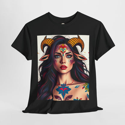 Unisex Heavy Cotton T-Shirt, Taurus, Zodiac v1, Sexy Art