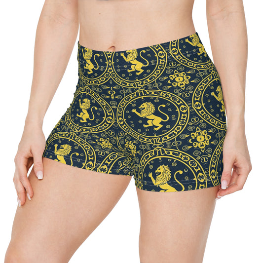 Women's Shorts, AOP, Leo, Zodiac, Pattern