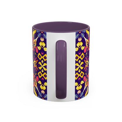 Accent Coffee Mug, Capricorn, Zodiac v1, Flower Pattern, (11, 15oz)