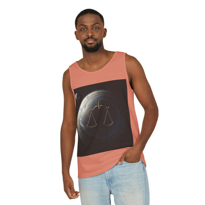 Unisex Garment-Dyed, Tank Top, Libra Design, Space Scale v1, 100% US cotton