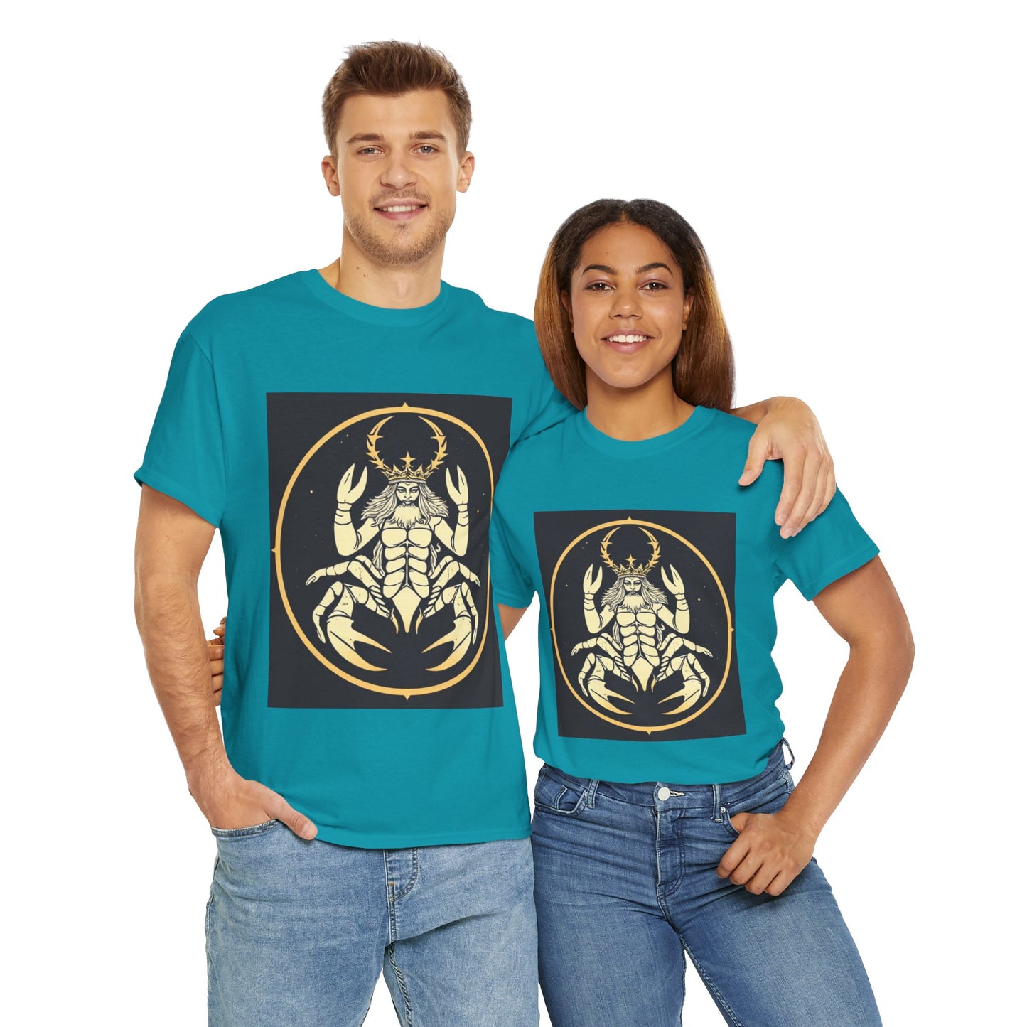 Unisex Heavy Cotton T-Shirt, Scorpio King, Print Art, Zodiac Design