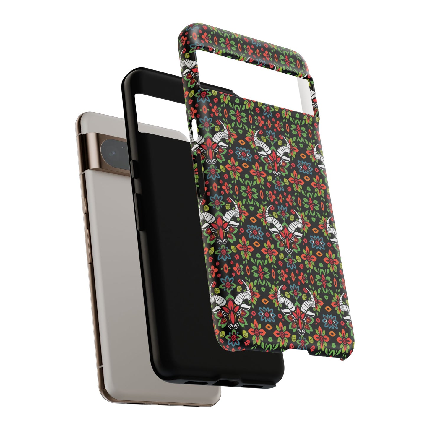 Tough Cases, Taurus, Zodiac v2, Flower Pattern