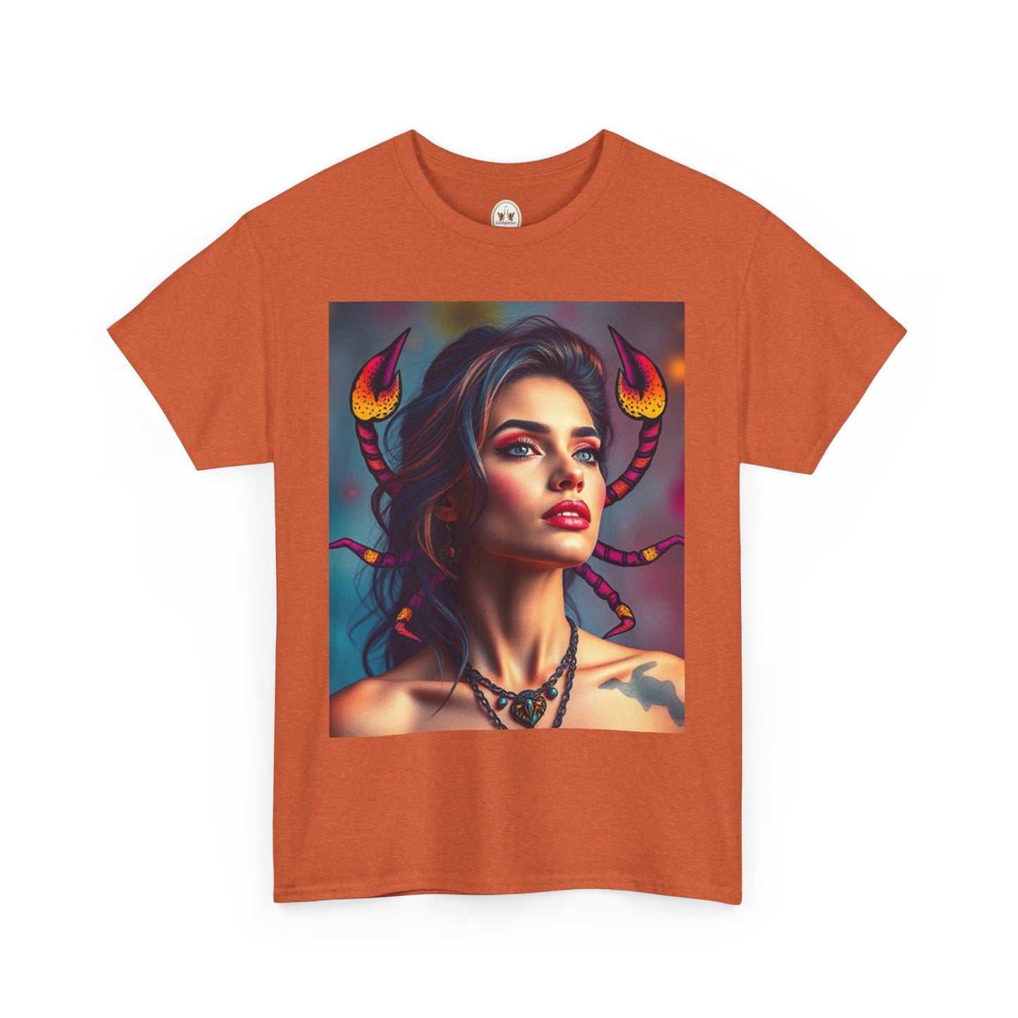 Unisex Heavy Cotton T-Shirt, Scorpio, Zodiac v2, Sexy Art