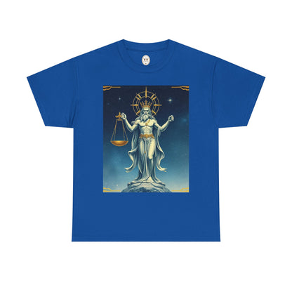 Unisex Heavy Cotton T-Shirt Space v2, Libra God, Zodiac Design