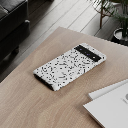 Tough Cases with the Aries Zodiac sign for iPhone, Samsung Galaxy, and Google Pixel devices