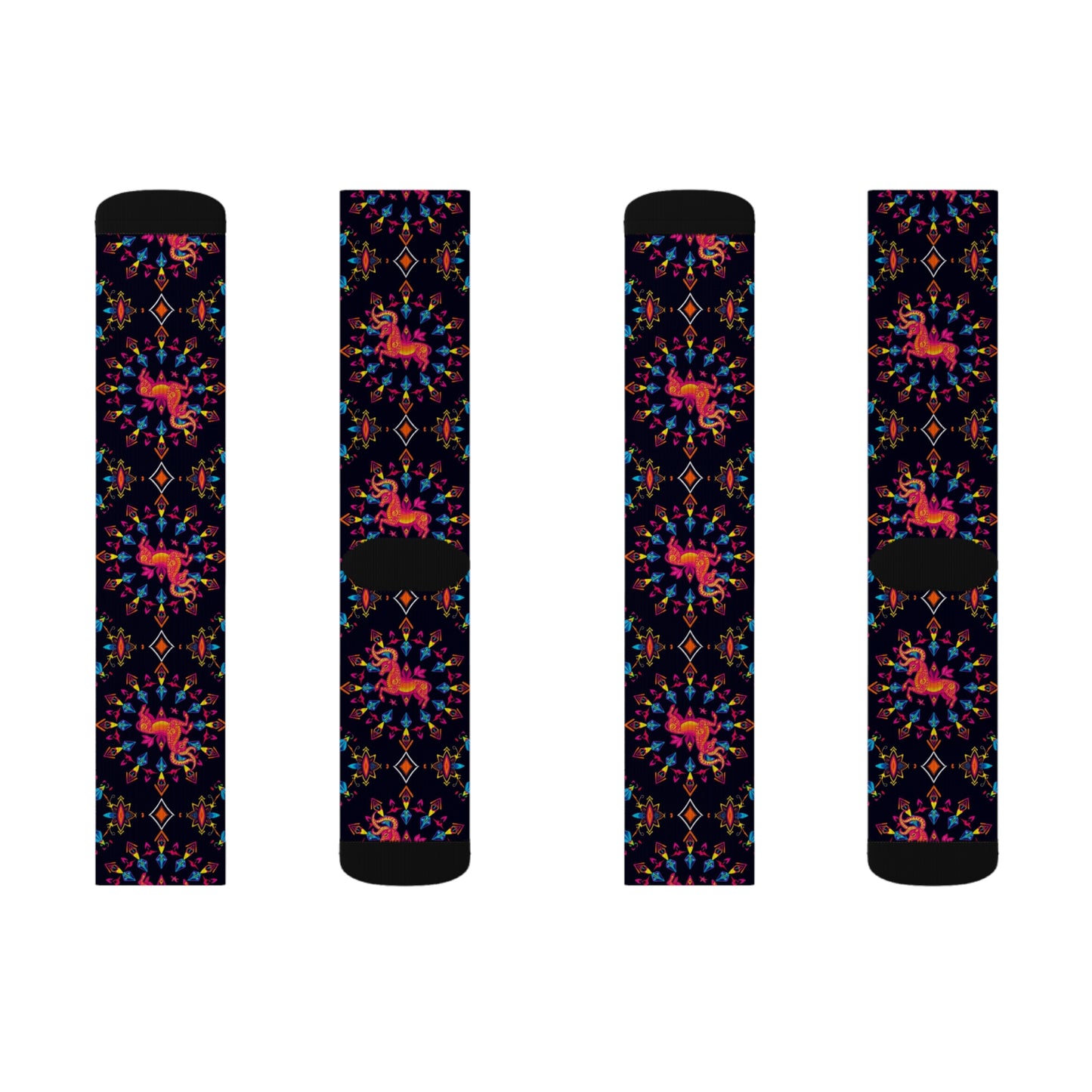 Sublimation Socks, Capricorn, Zodiac v1, Jewel Pattern