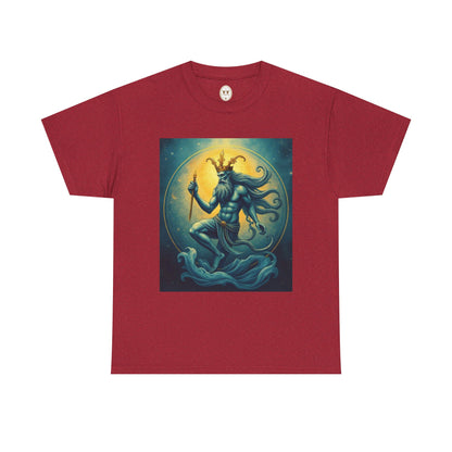 Unisex Heavy Cotton T-Shirt, Aquarius God, Zodiac Design