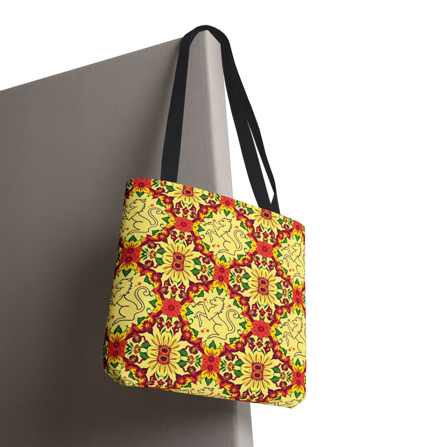 Tote Bag, (AOP), Virgo, Zodiac, Flower Pattern