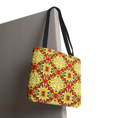 Tote Bag, (AOP), Virgo, Zodiac, Flower Pattern