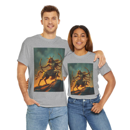 Unisex Heavy Cotton T-Shirt, Arrow Centaur v1, Sagittarius Zodiac Design