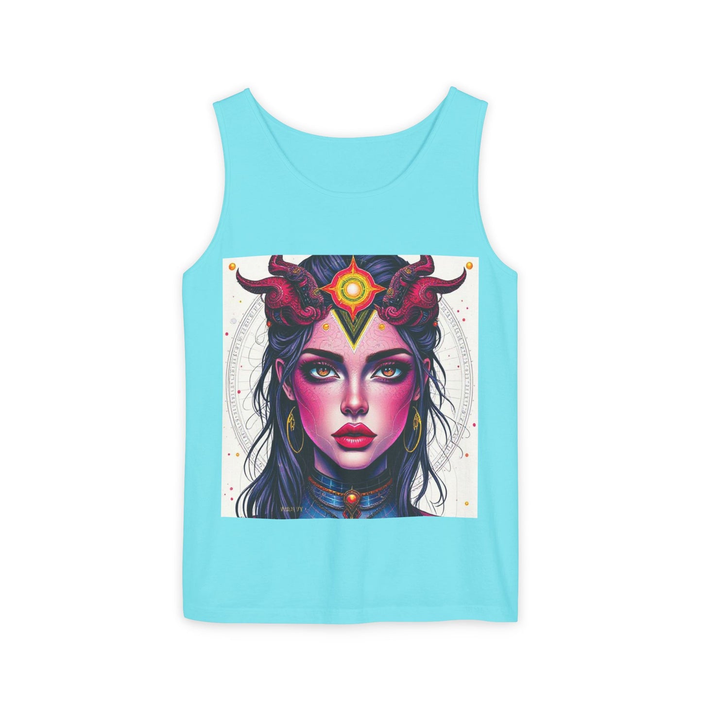 Unisex Garment-Dyed, Tank Top, Virgo Design, Pop Art, 100% US cotton