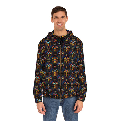 Full-Zip Hoodie (AOP), Taurus, Zodiac v1, Pattern