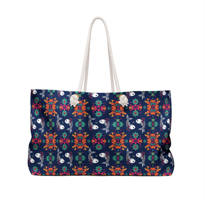 Weekender Bag, Pisces, Zodiac, Flower Pattern