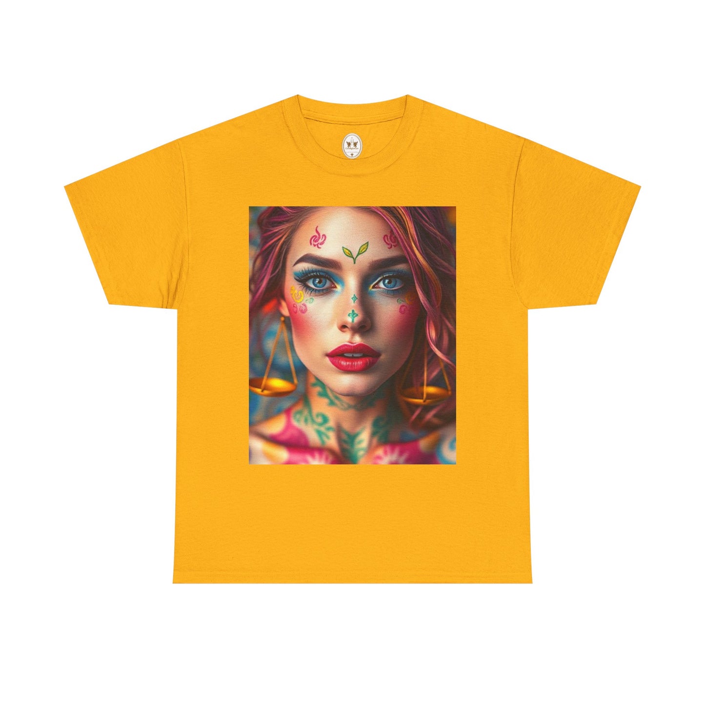 Unisex Heavy Cotton T-Shirt, Libra, Zodiac v1, Sexy Art