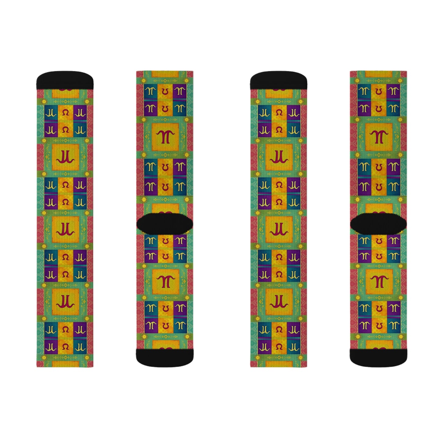 Sublimation Socks, Aquarius, Zodiac, Shapes Pattern