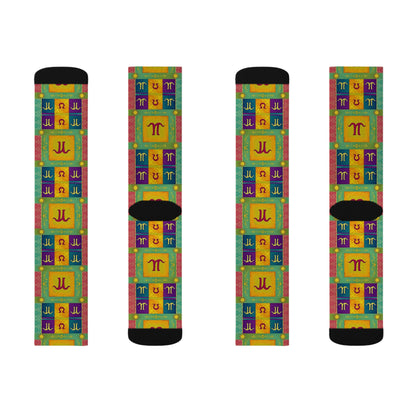 Sublimation Socks, Aquarius, Zodiac, Shapes Pattern
