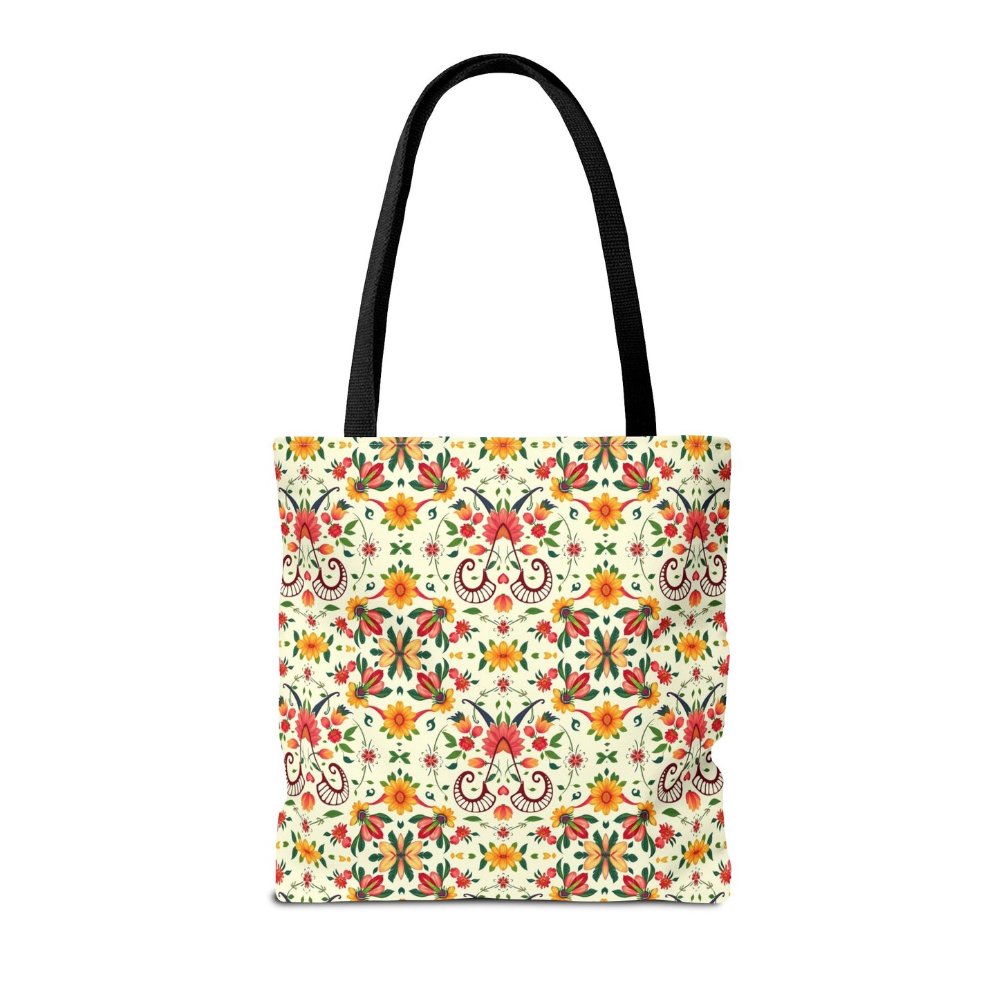 Tote Bag (AOP), Aries, Zodiac v2, Flower Pattern