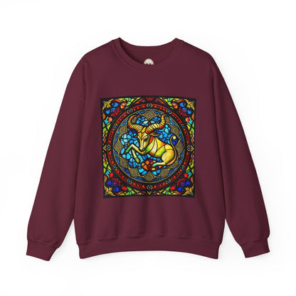 Unisex Heavy Blend™ Crewneck Sweatshirt, Glass, Taurus Zodiac Design