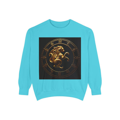 Garment-Dyed Sweatshirt, Unisex, Space Animal Design v1, Virgo