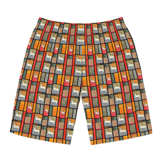 Men's Board Shorts, (AOP), Capricorn, Zodiac, Shape Pattern