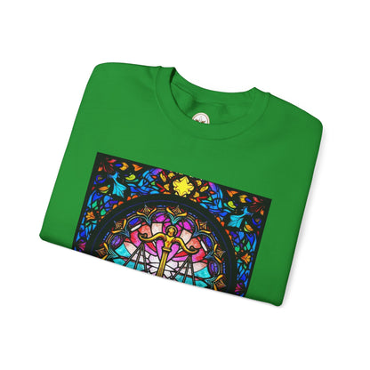 Unisex Heavy Blend™ Crewneck Sweatshirt, Glass 1, Libra Zodiac Design