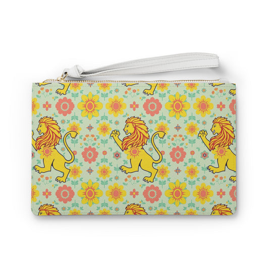 Clutch Bag, Leo, Zodiac v2, Flower Pattern