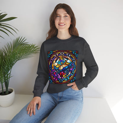 Unisex Heavy Blend™ Crewneck Sweatshirt, Glass, Cancer Zodiac Design