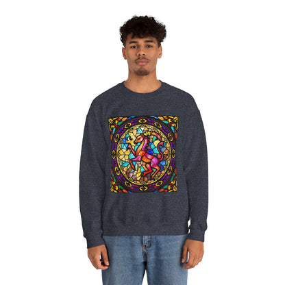 Unisex Heavy Blend™ Crewneck Sweatshirt, Glass, Aries Zodiac Design