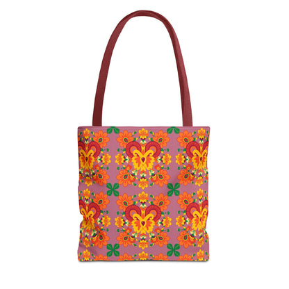 Tote Bag (AOP), Aries, Zodiac v1, Flower Pattern