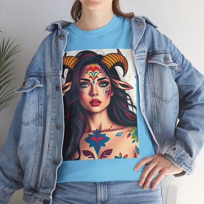 Unisex Heavy Cotton T-Shirt, Taurus, Zodiac v1, Sexy Art