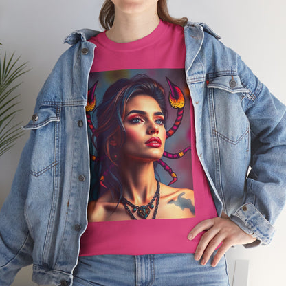 Unisex Heavy Cotton T-Shirt, Scorpio, Zodiac v2, Sexy Art