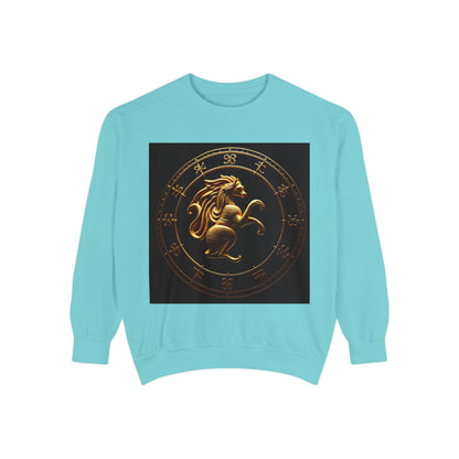 Garment-Dyed Sweatshirt, Unisex, Space Animal Design v1, Virgo